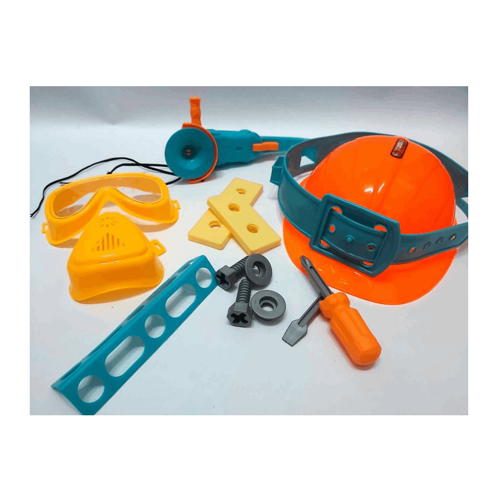 لعب اطفال ادوات نجار خوذه وشنيور