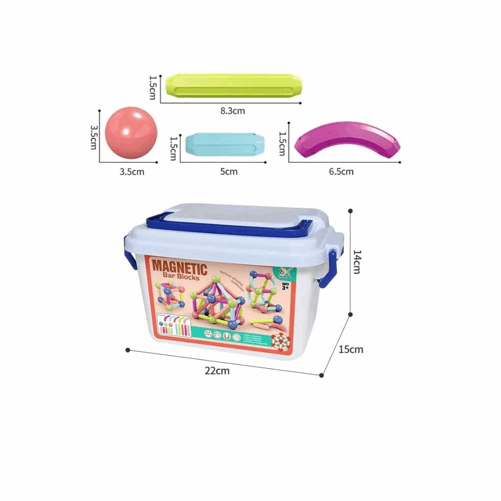 تنميه مهارات تركيبات مغناطيسيه فى بوكس بلاستك 90قطعه كود064