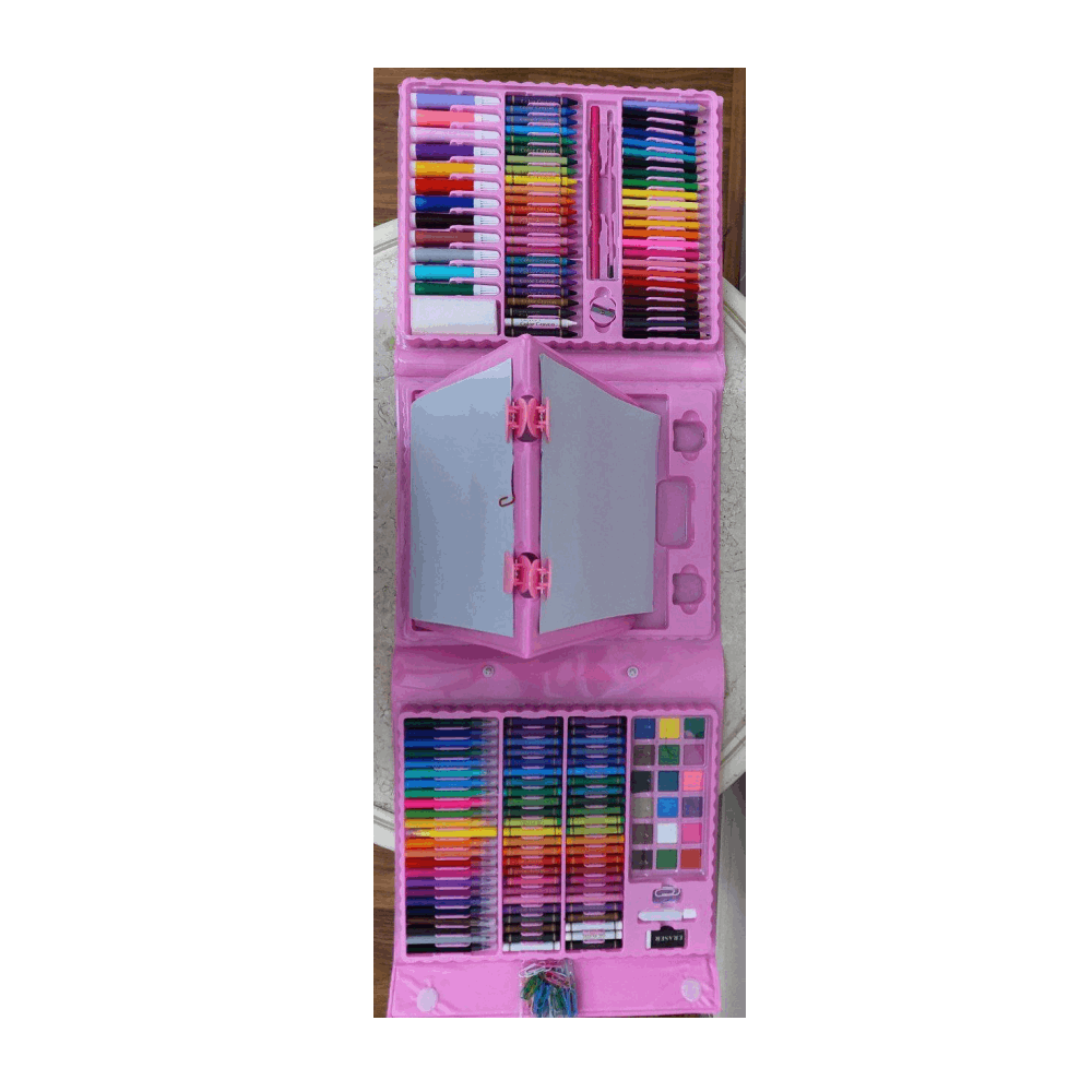 تنميه مهارات علبه الوان 208 قطعه لون لبنى