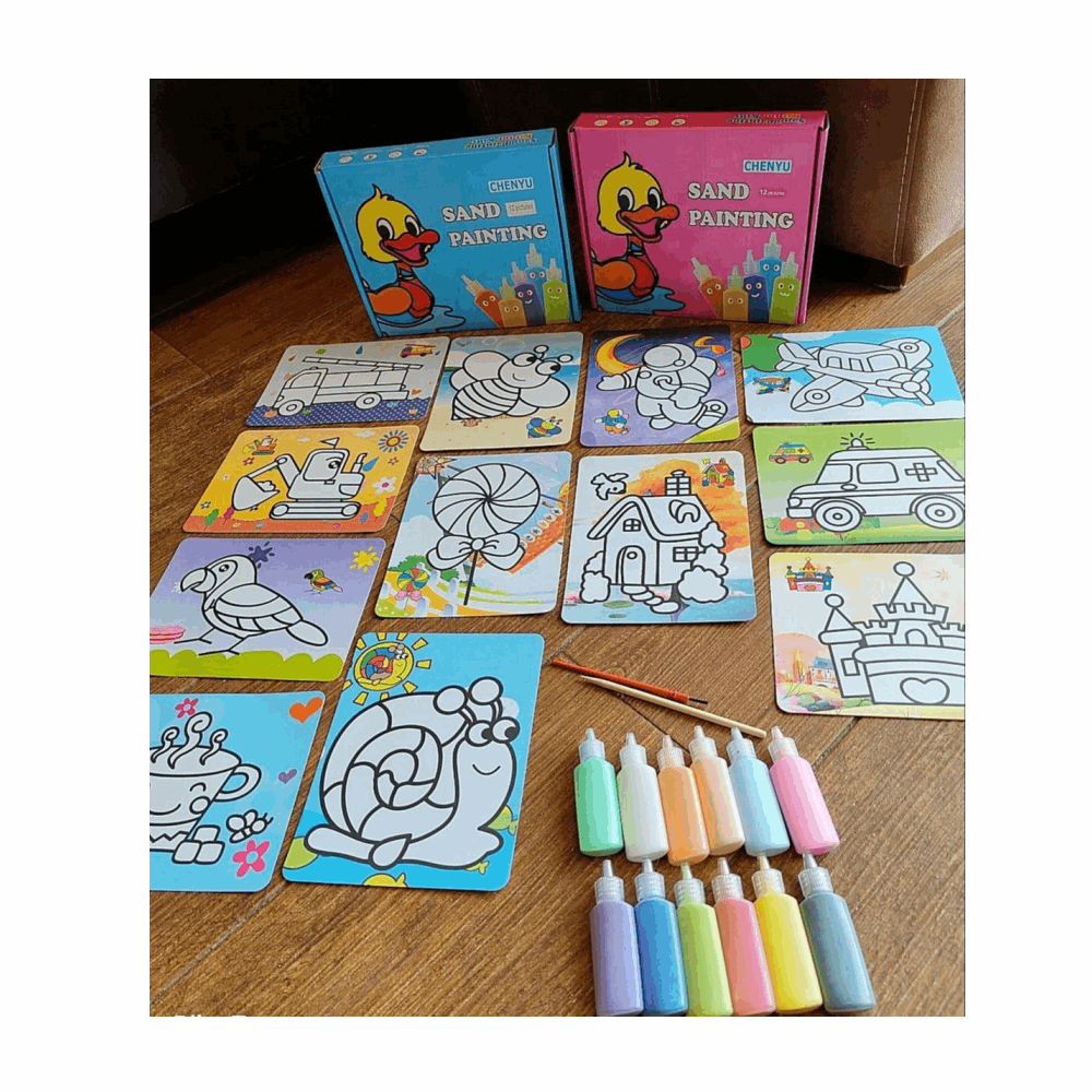 تنميه مهارات تلوين ورسم الرمل لون بينك