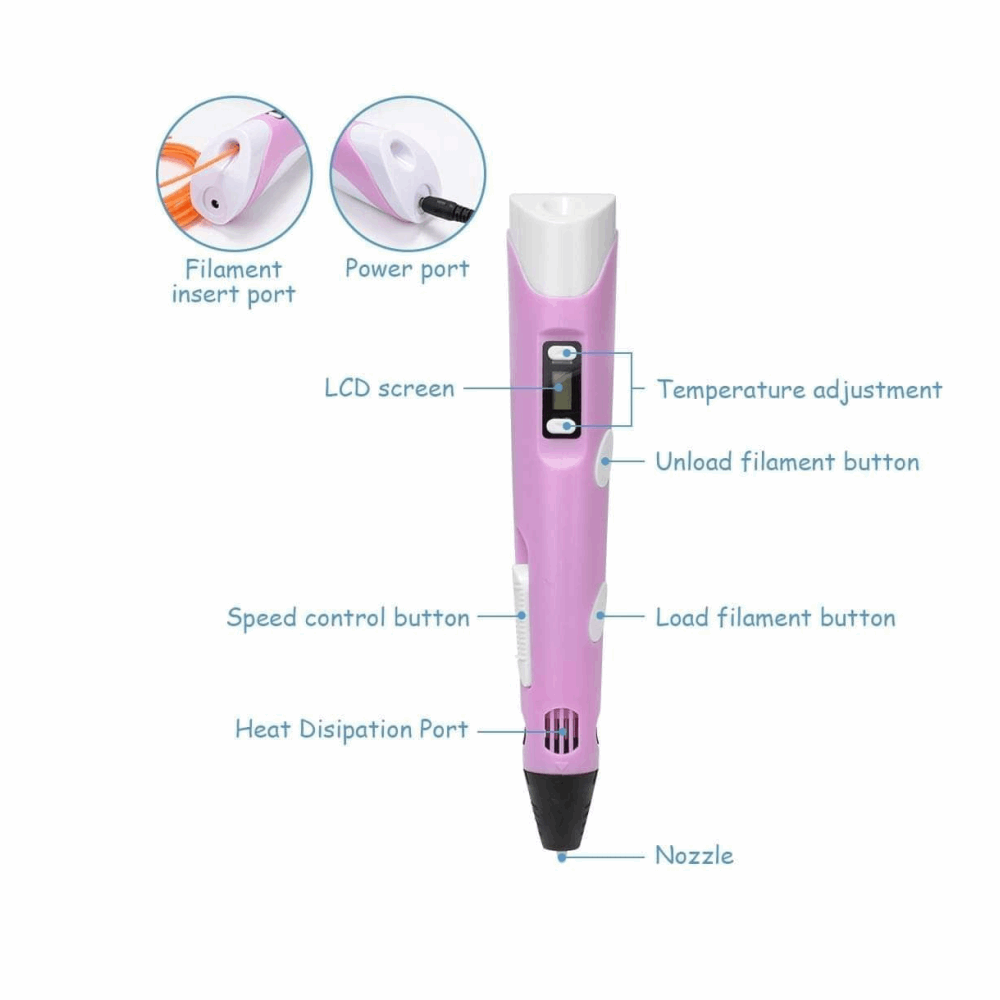 تنميه مهارات قلم3d لوكس لون بينك