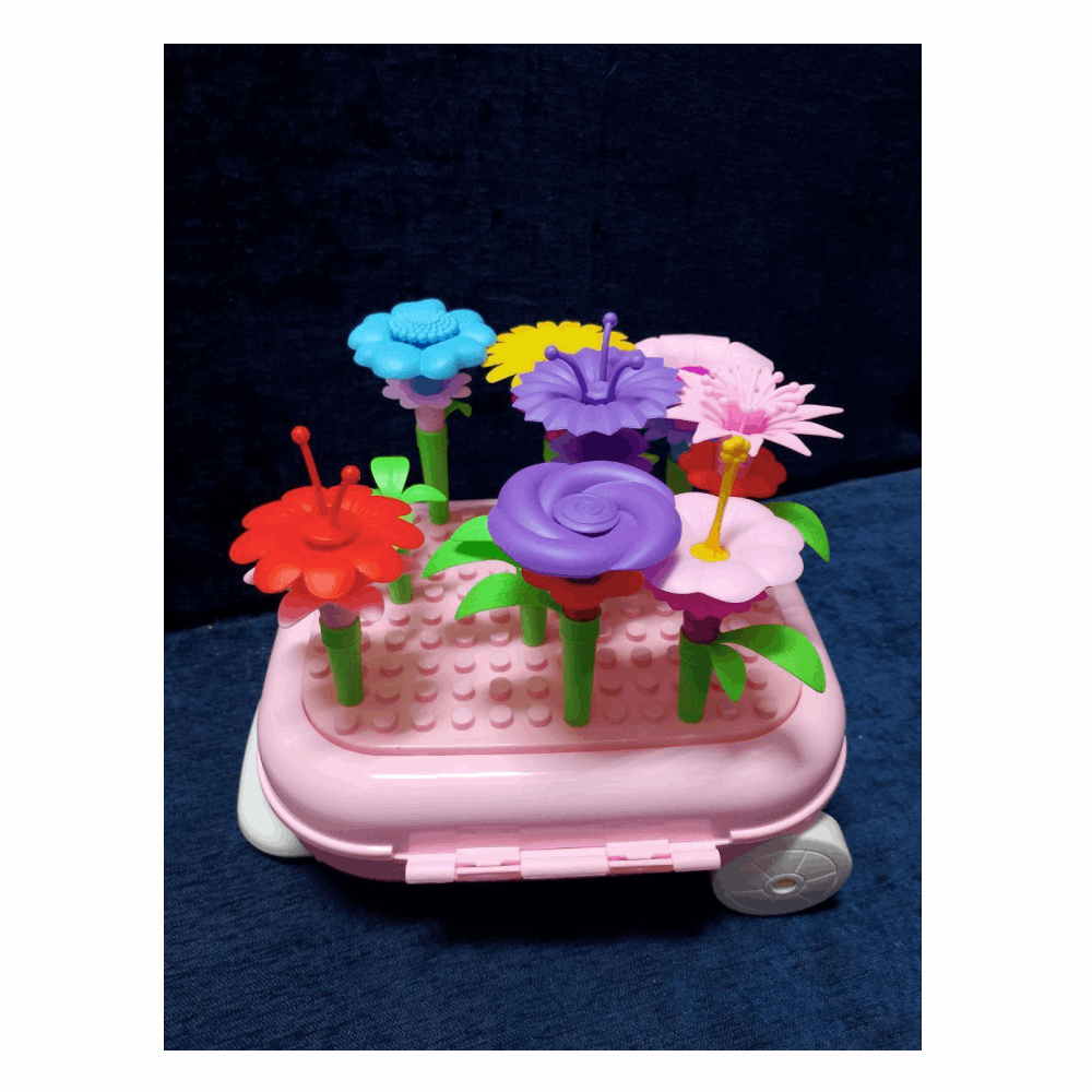 تنميه مهارات مكعبات ورده بشنطه عدد39قطعه بينك